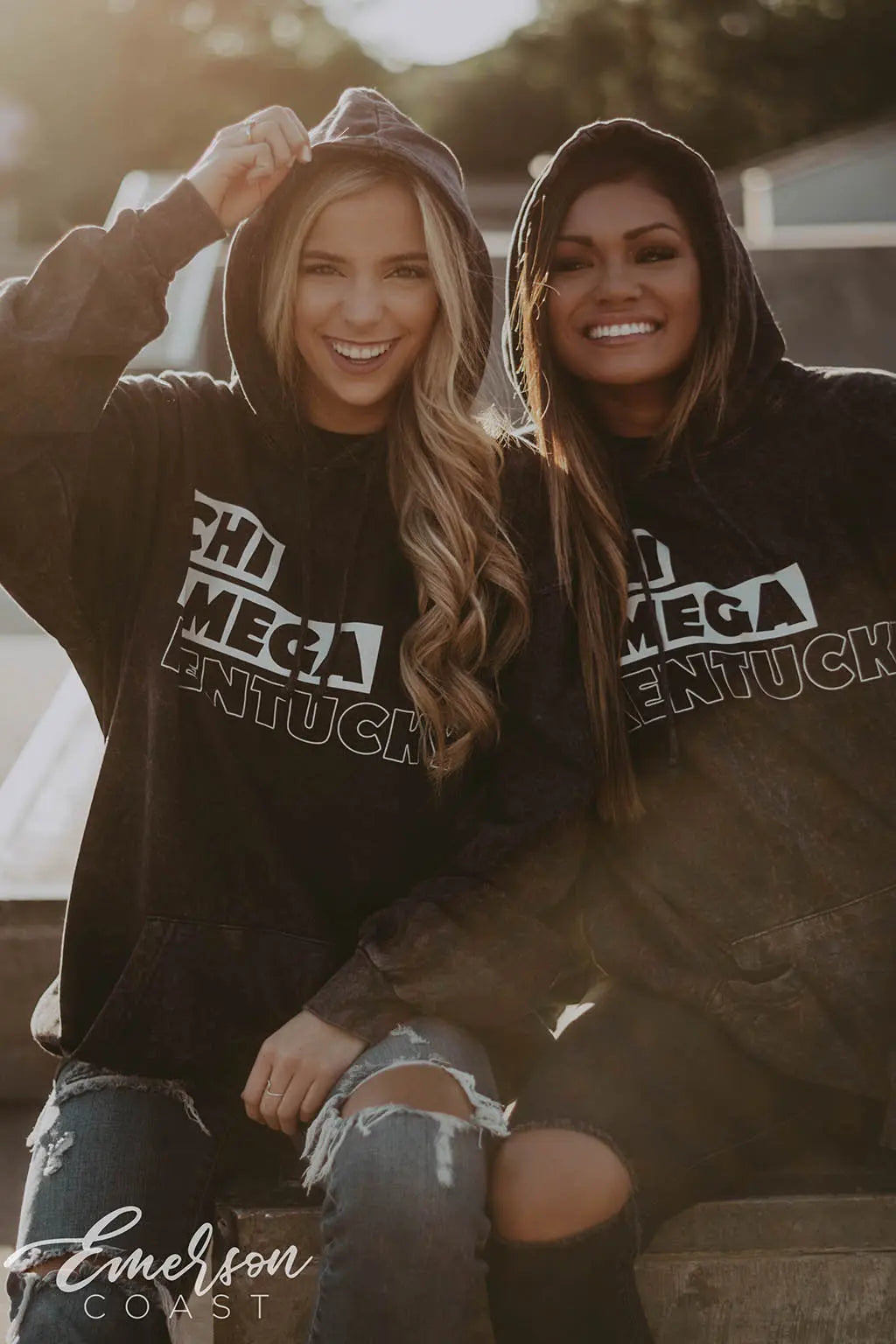 Chi Omega Mineral Wash Hoodie