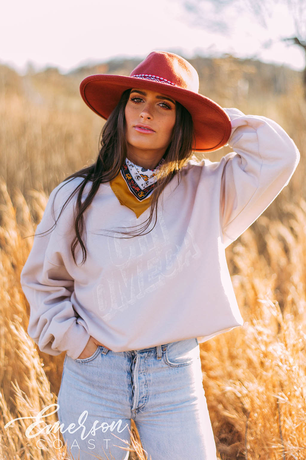 Chi Omega Subtle Sand Crewneck