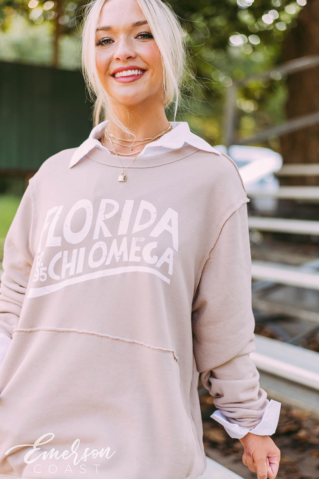 Chi Omega Vintage PR Raw Edge Sweatshirt