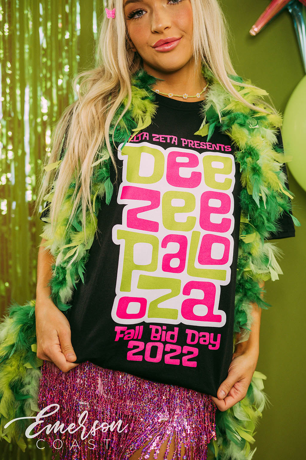 Delta Zeta Bid Day DeeZee-Palooza Black Tee