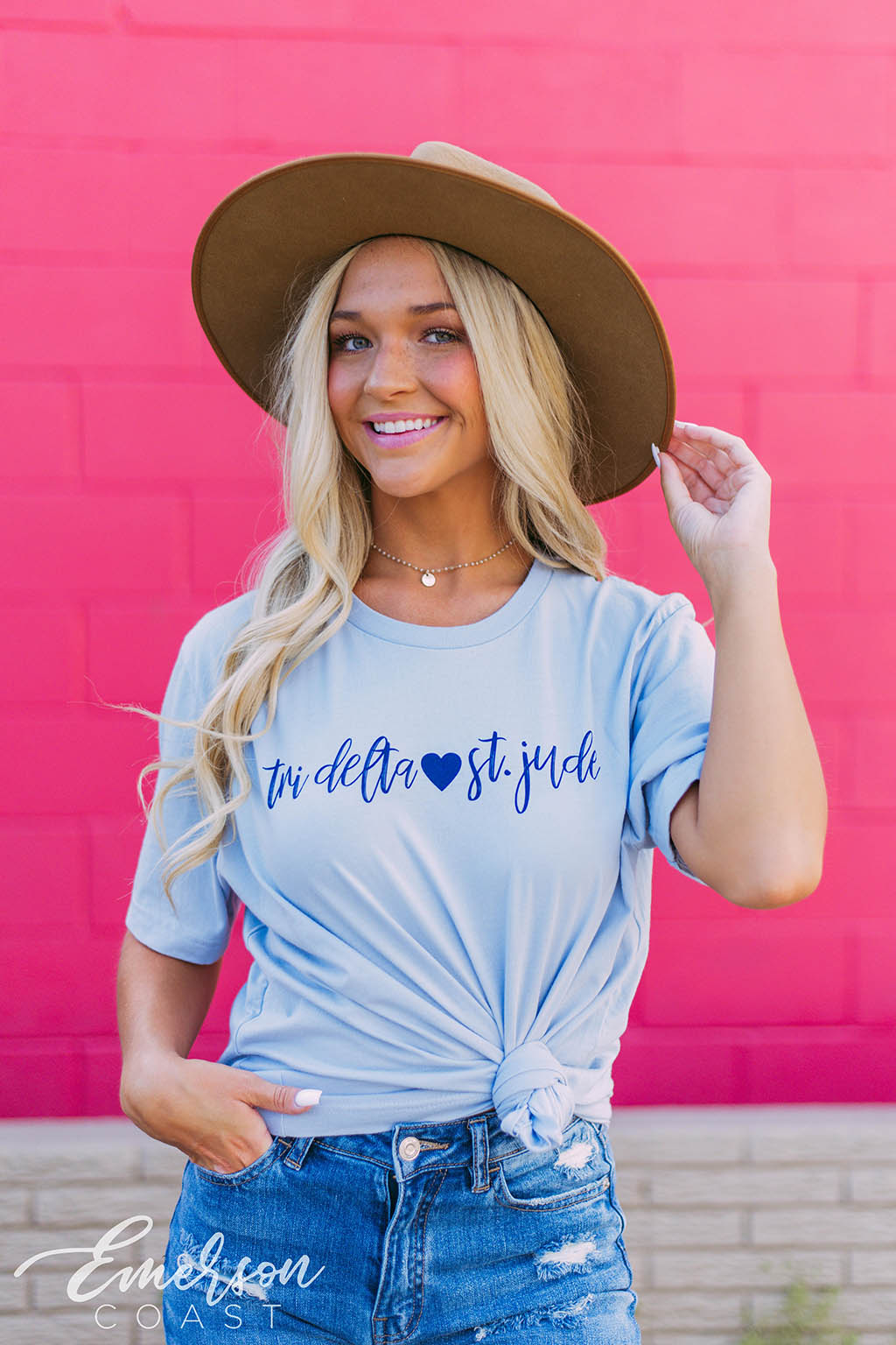 Tri Delta Loves St. Jude Blue Tee