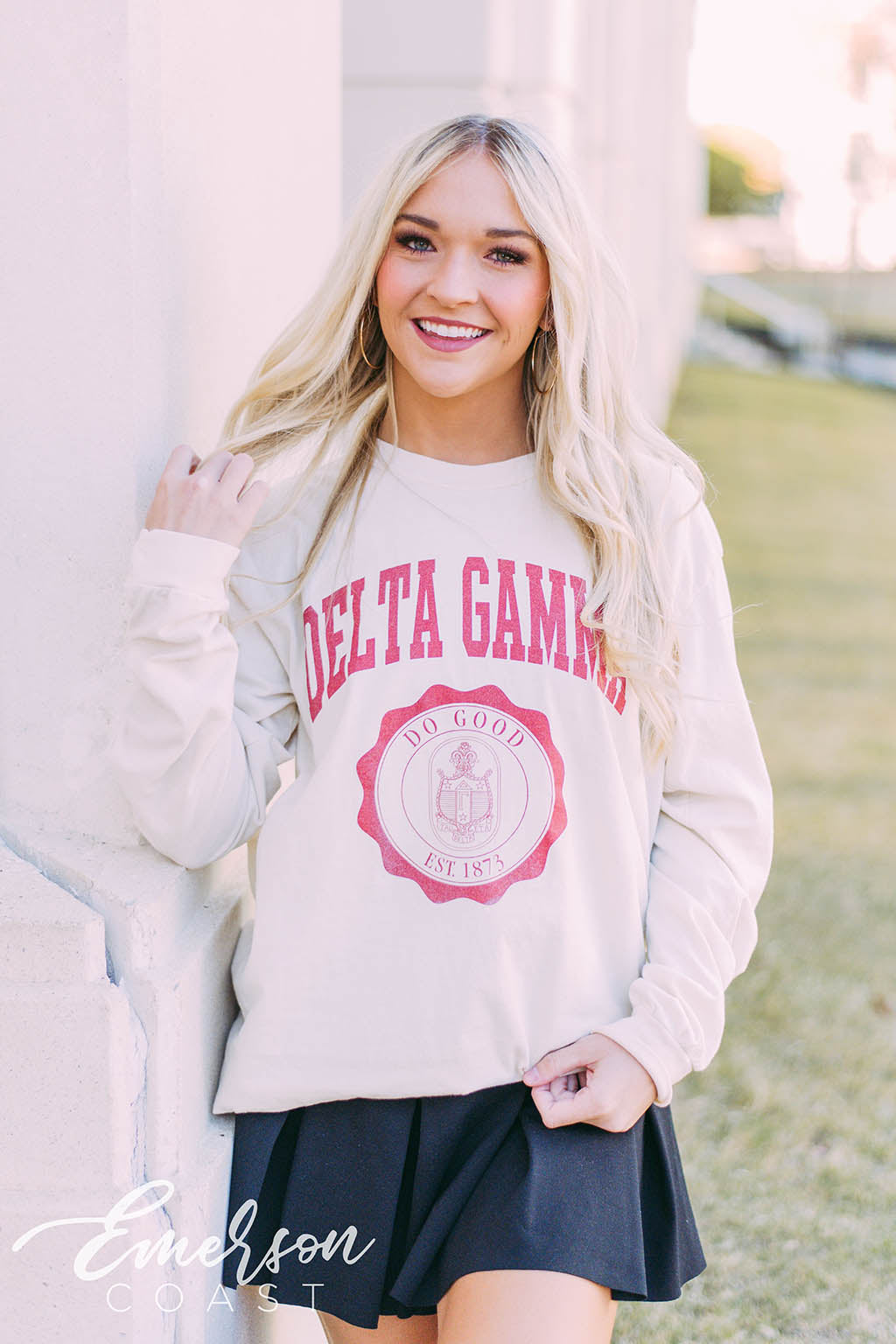 Delta Gamma Badge Long Sleeve Tee