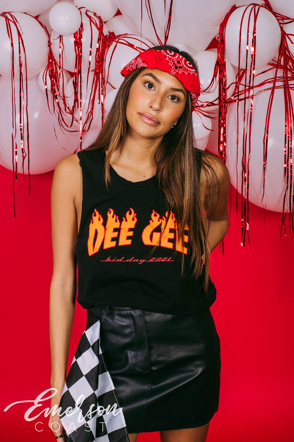 Dee Gee Flames and Fire Bid Day Muscle Tank