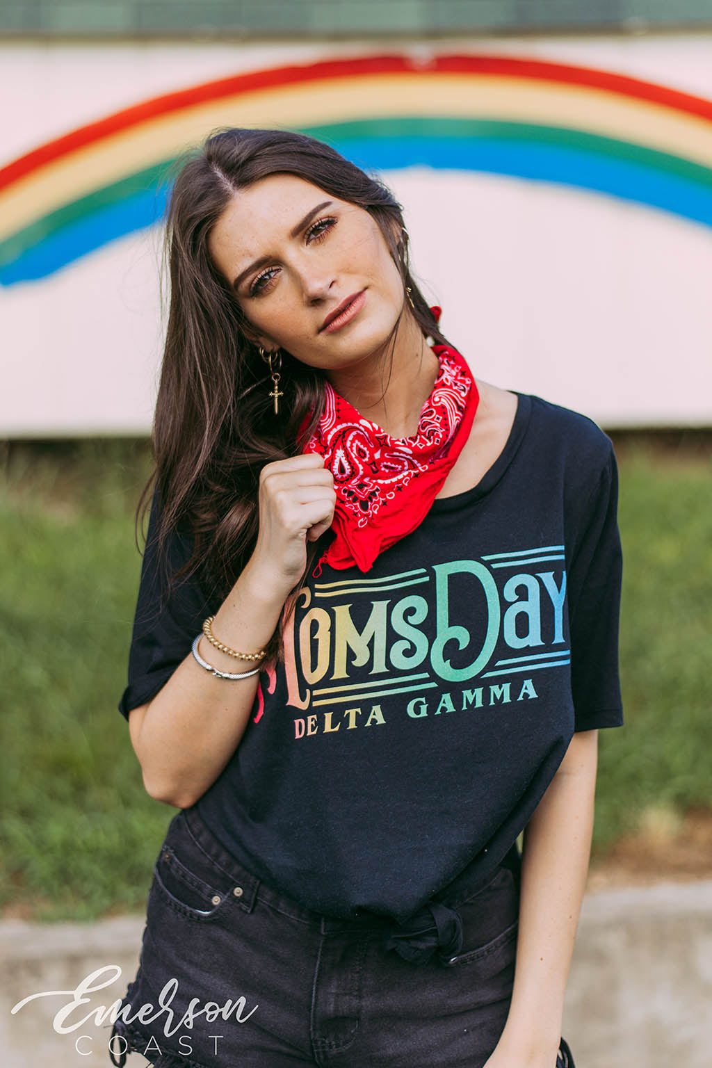 Delta Gamma Moms Day Rainbow Tee