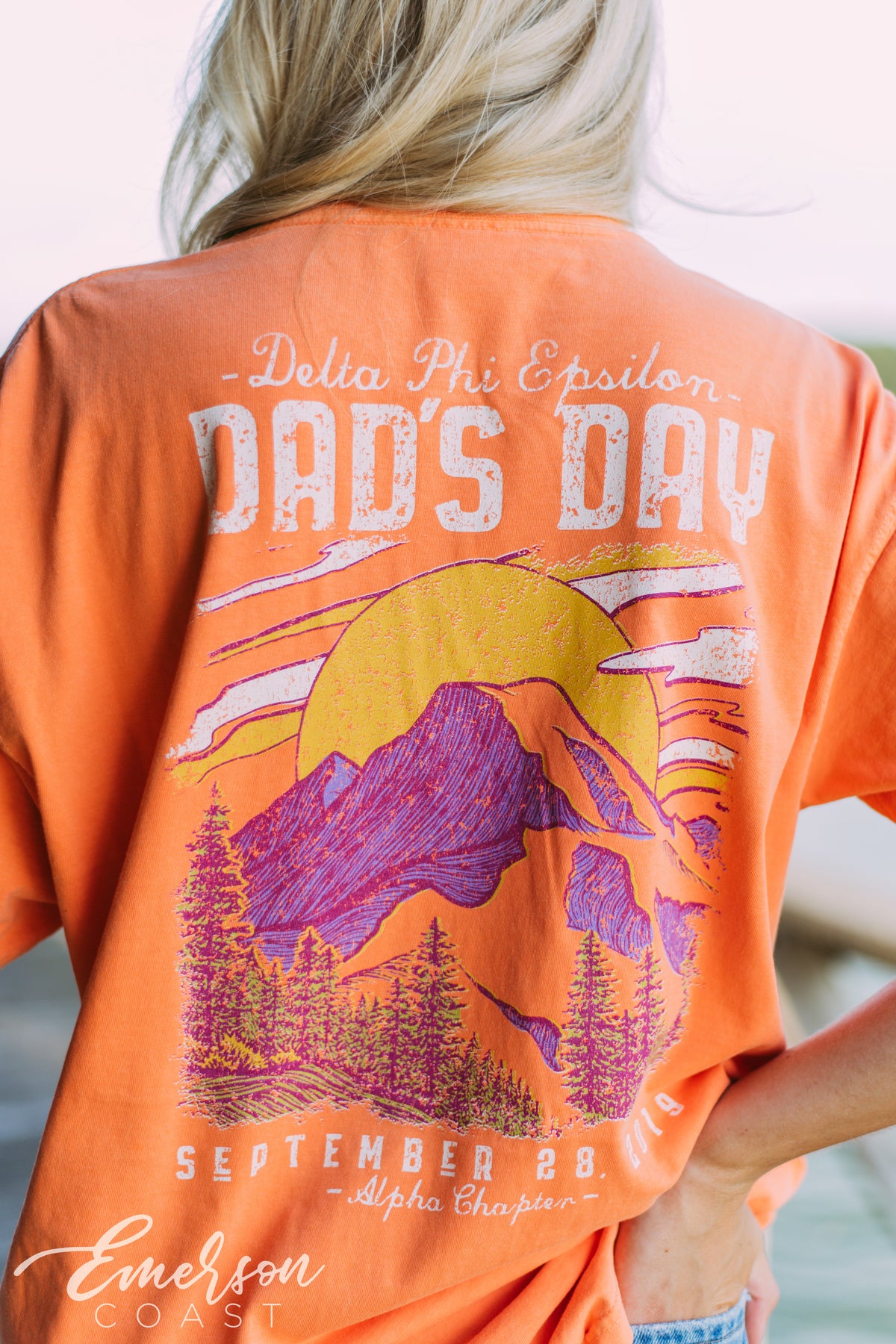 Delta Phi Epsilon Dad&#39;s Day Orange Tshirt