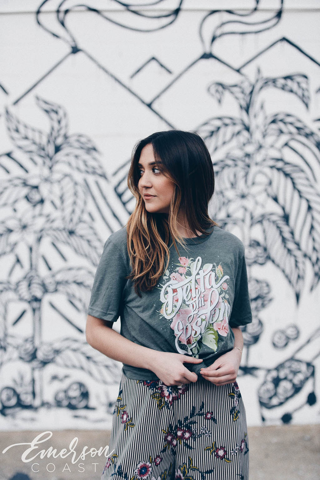 Delta Phi Epsilon Floral PR Tshirt