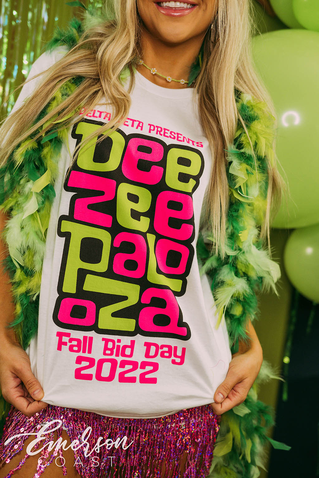 Delta Zeta Bid Day DeeZee-Palooza White Tee