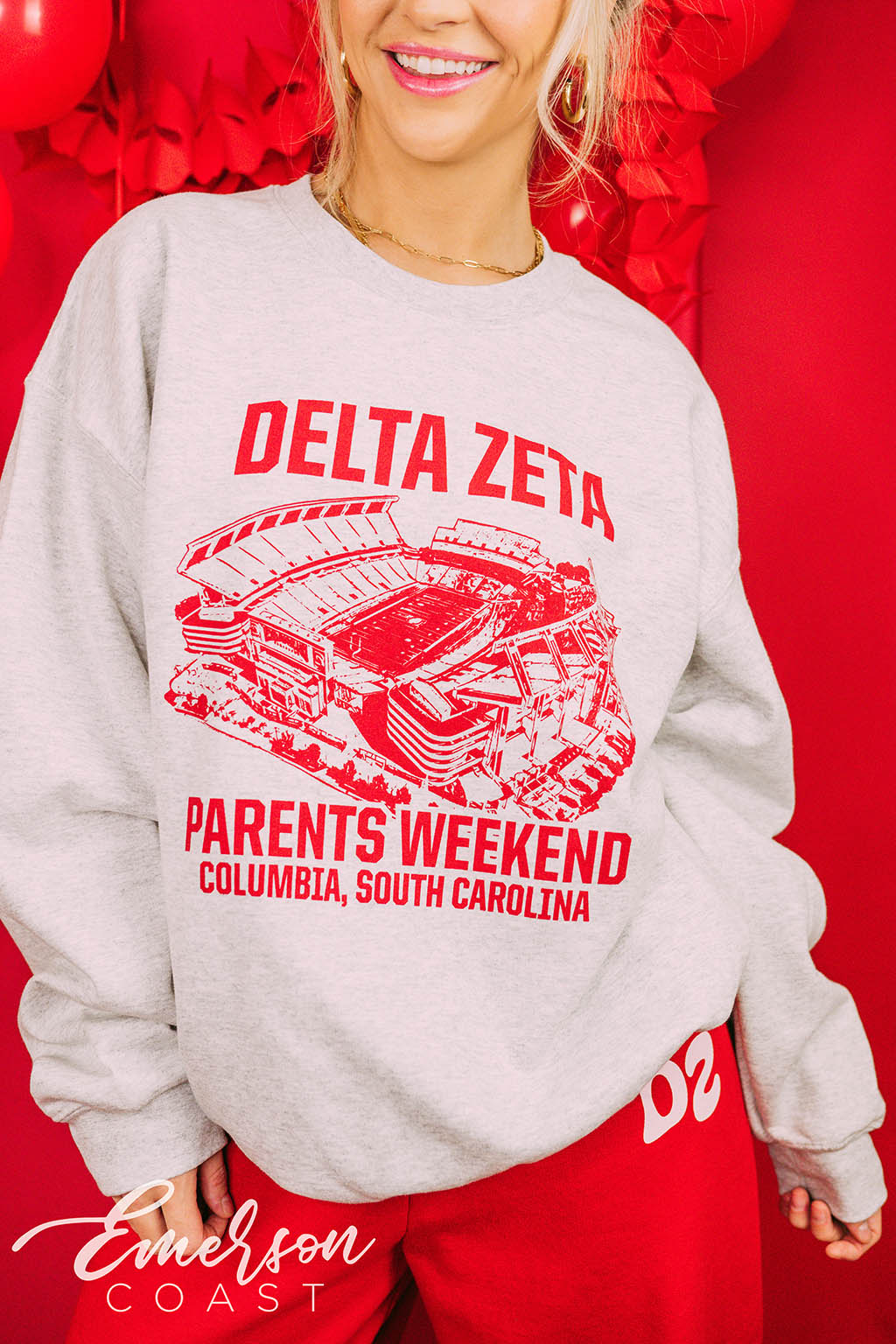 Delta Zeta Parents Weekend Football Stadium Crewneck
