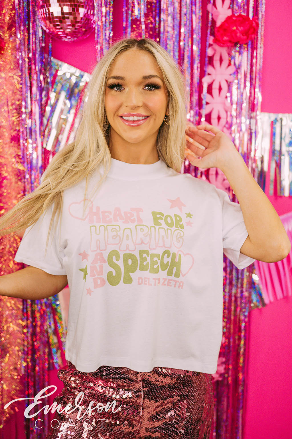Delta Zeta Philanthropy Heart For Hearing And Speech Tee
