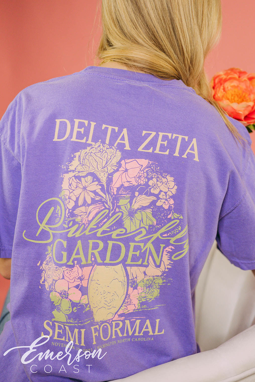 Delta Zeta Elegant Butterfly Garden T-shirt
