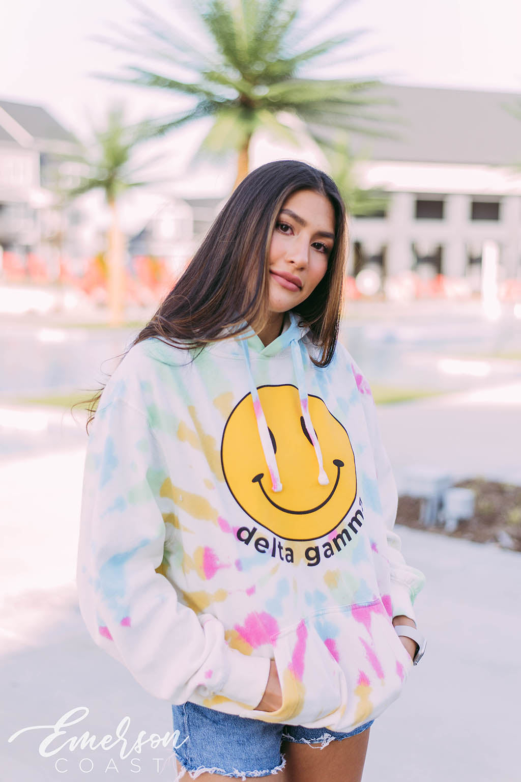 Delta Gamma Tie Dye Smile Hoodie