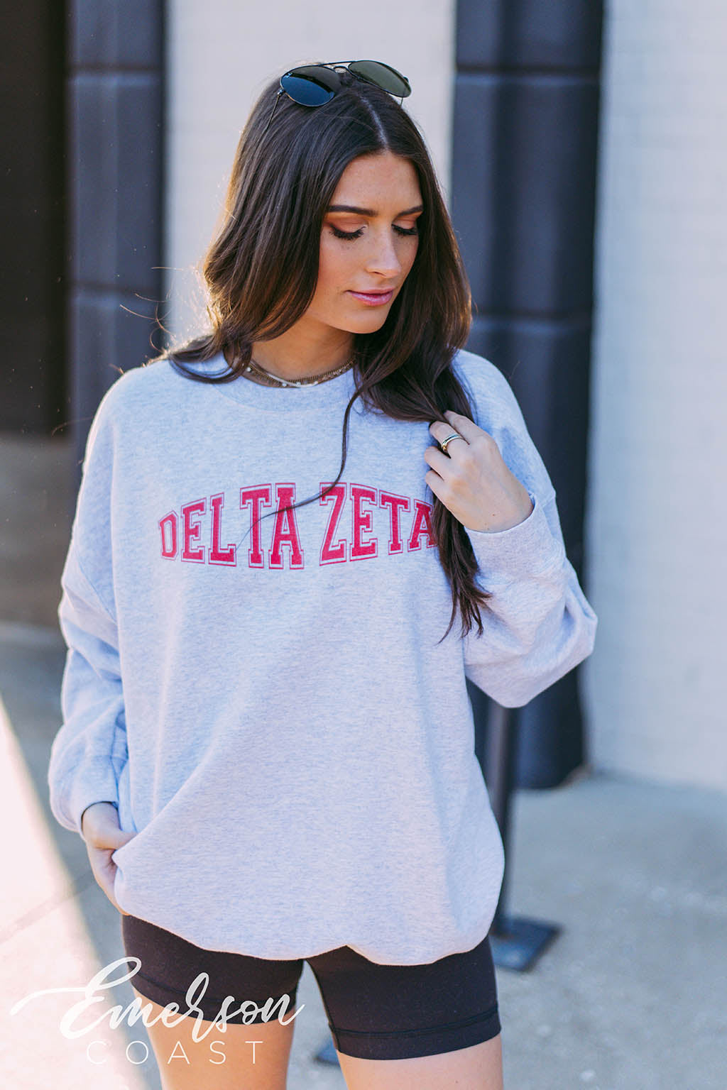 Delta Zeta Simple Varsity Sweatshirt