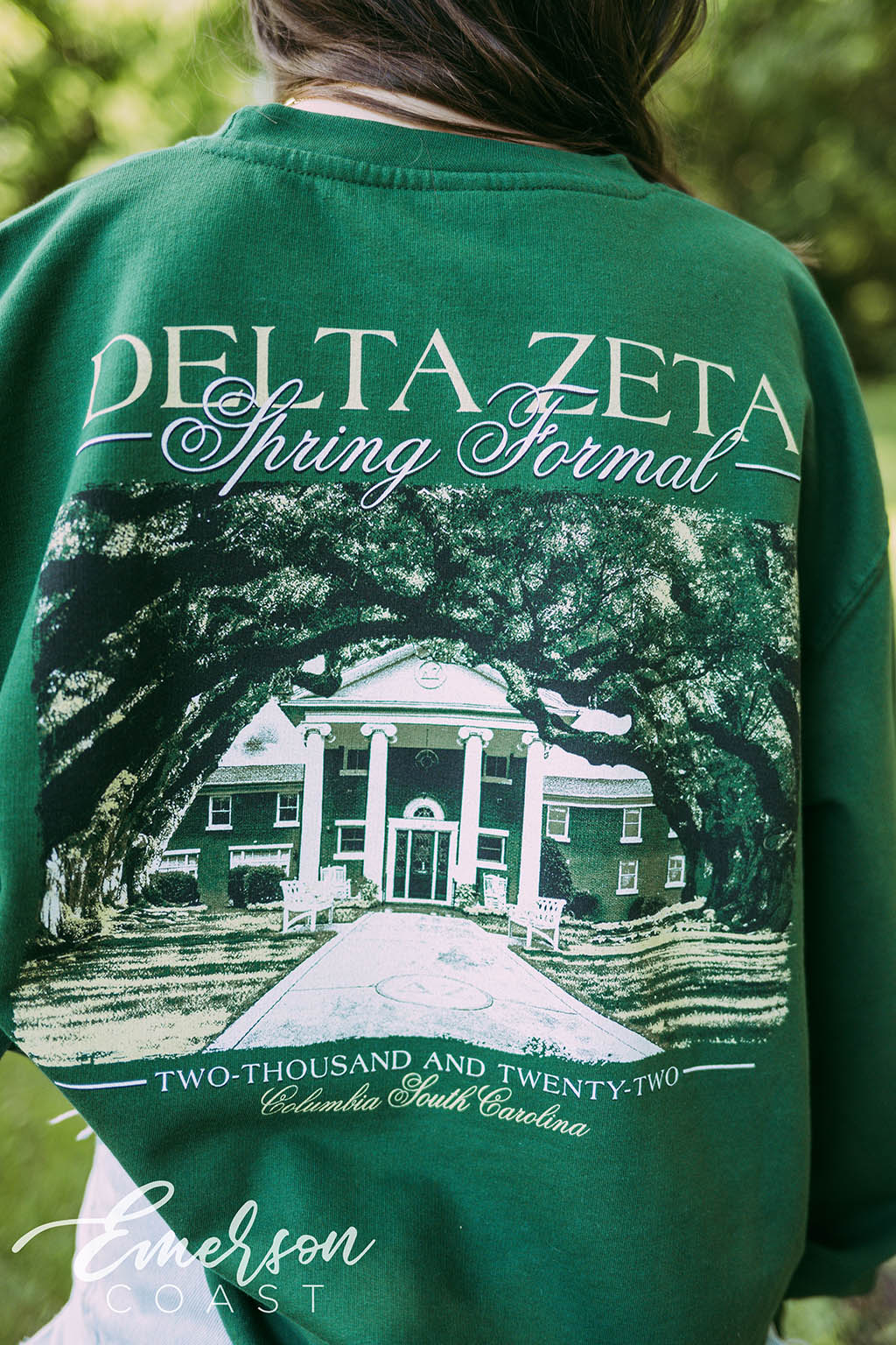 Delta Zeta Spring Formal Green Crewneck