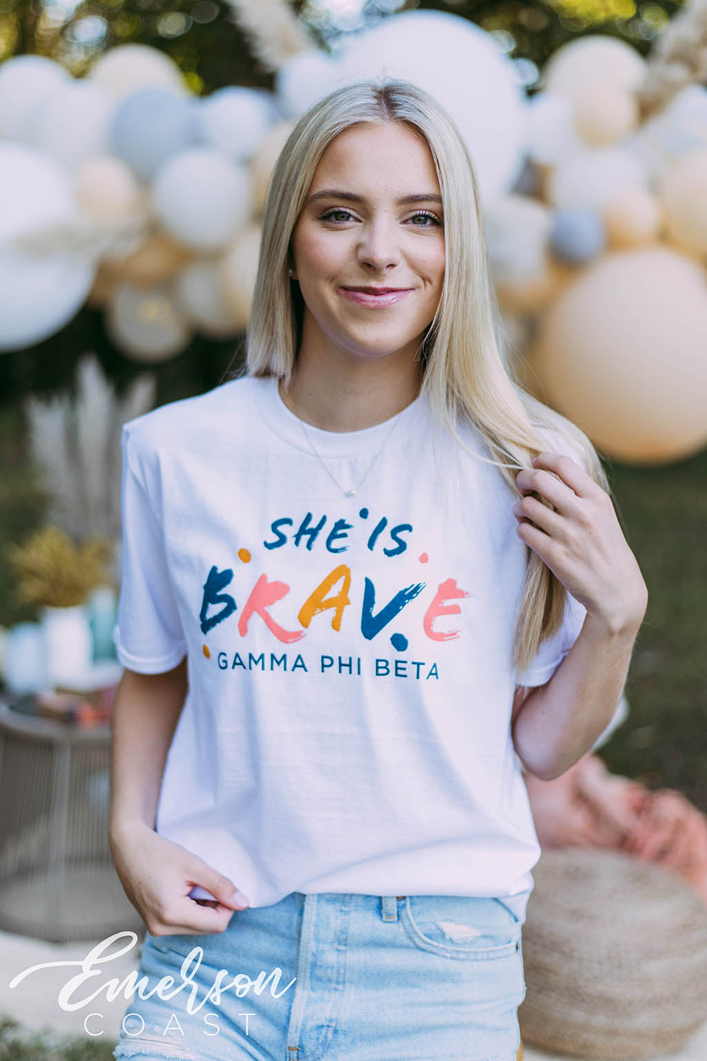 Gamma Phi Beta She is Strong/Determined/Brave Tshirt