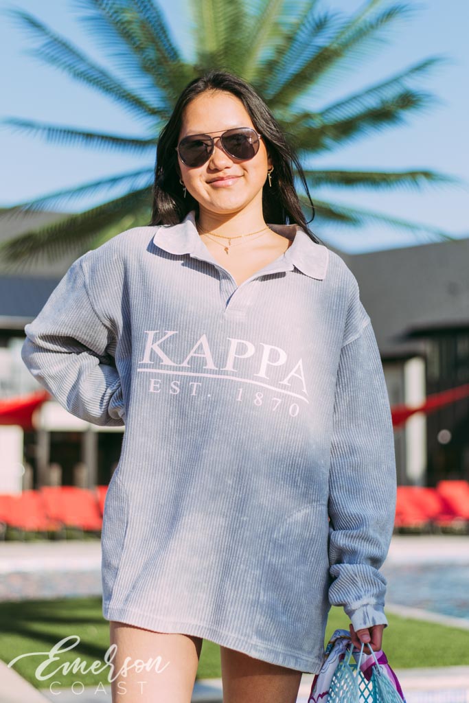 Kappa Kappa Gamma Lavender Gray Collard Cord