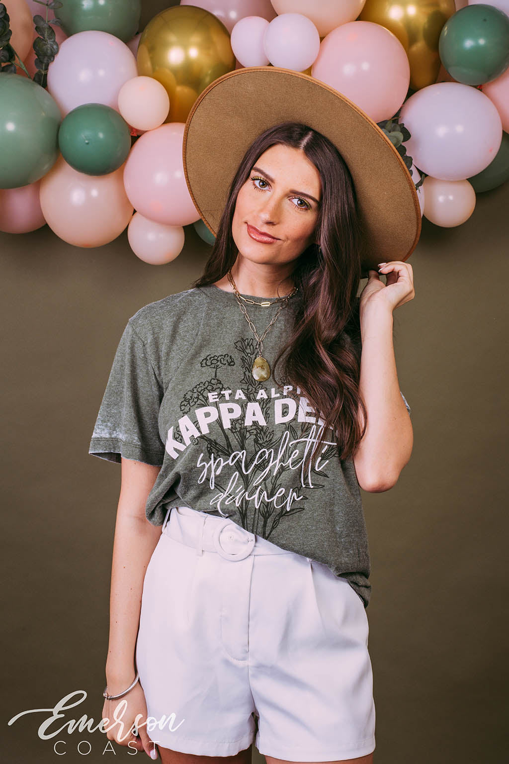 Kappa Delta Floral Boho Philanthropy Mineral Wash Tee