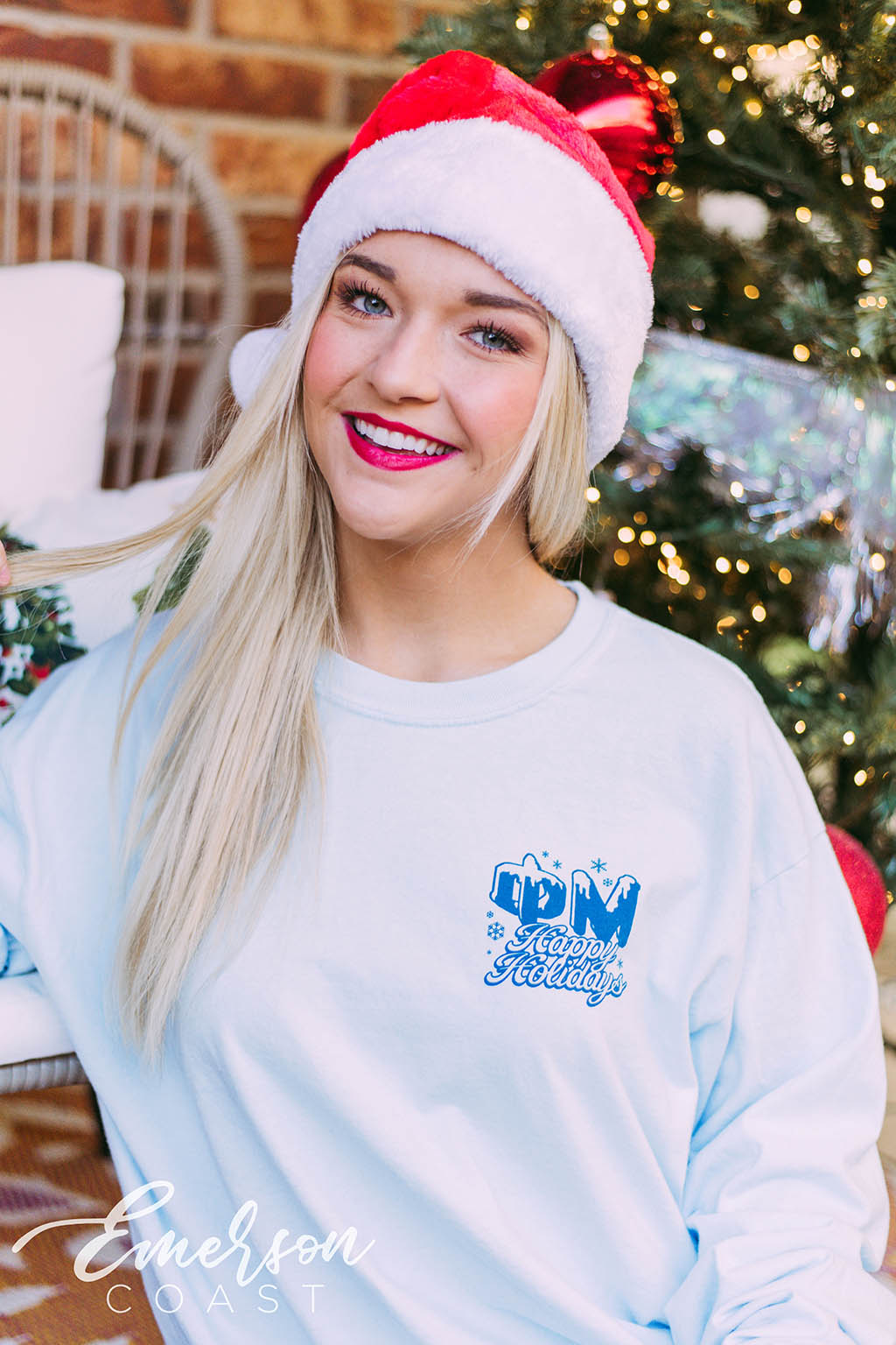 Phi Mu Happy Holidays Long Sleeve Tee