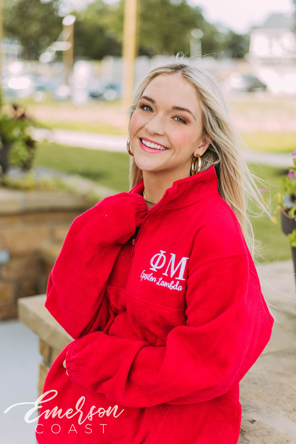 Phi Mu Embroidered Fleece Pullover