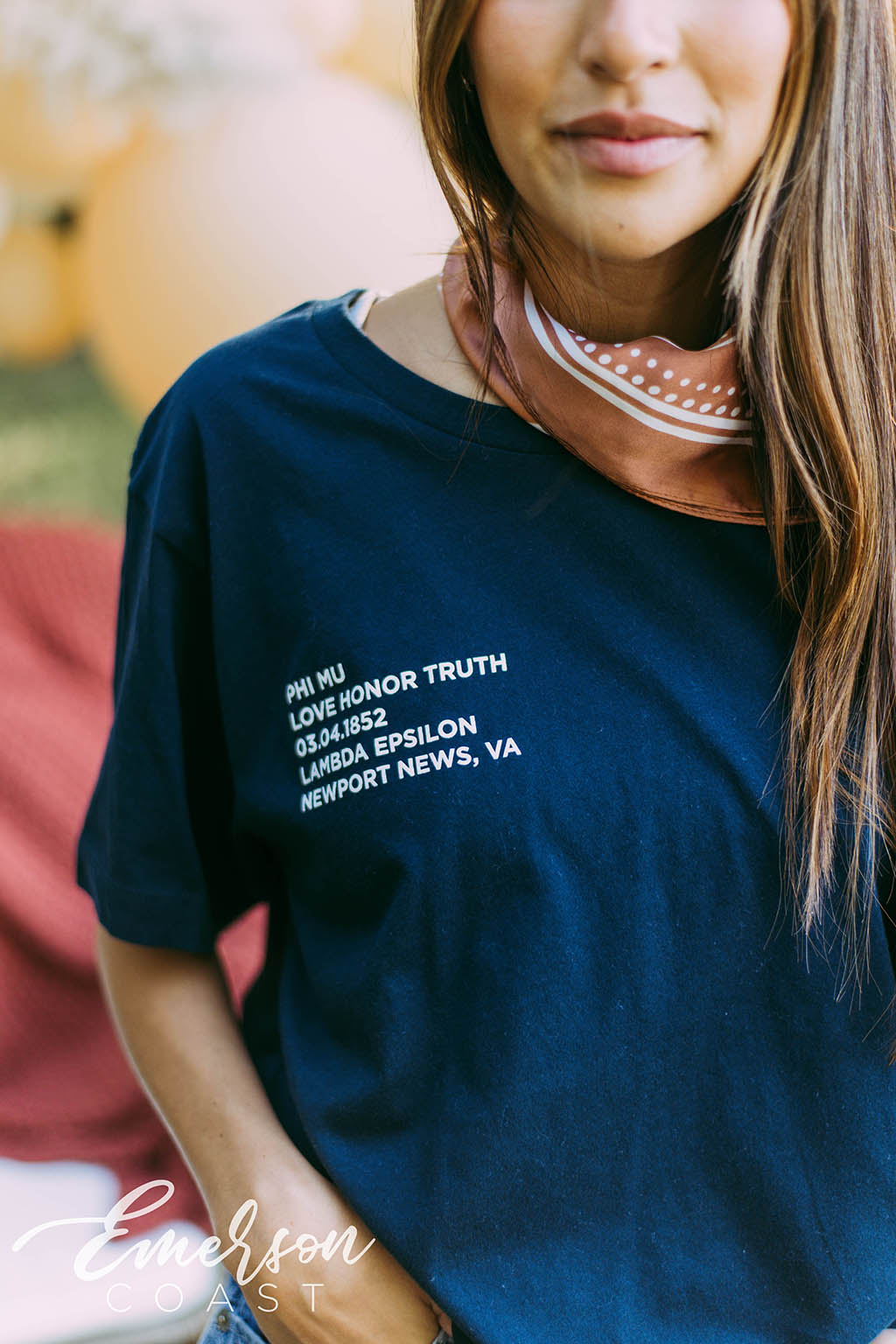 Phi Mu Simple Navy Tee