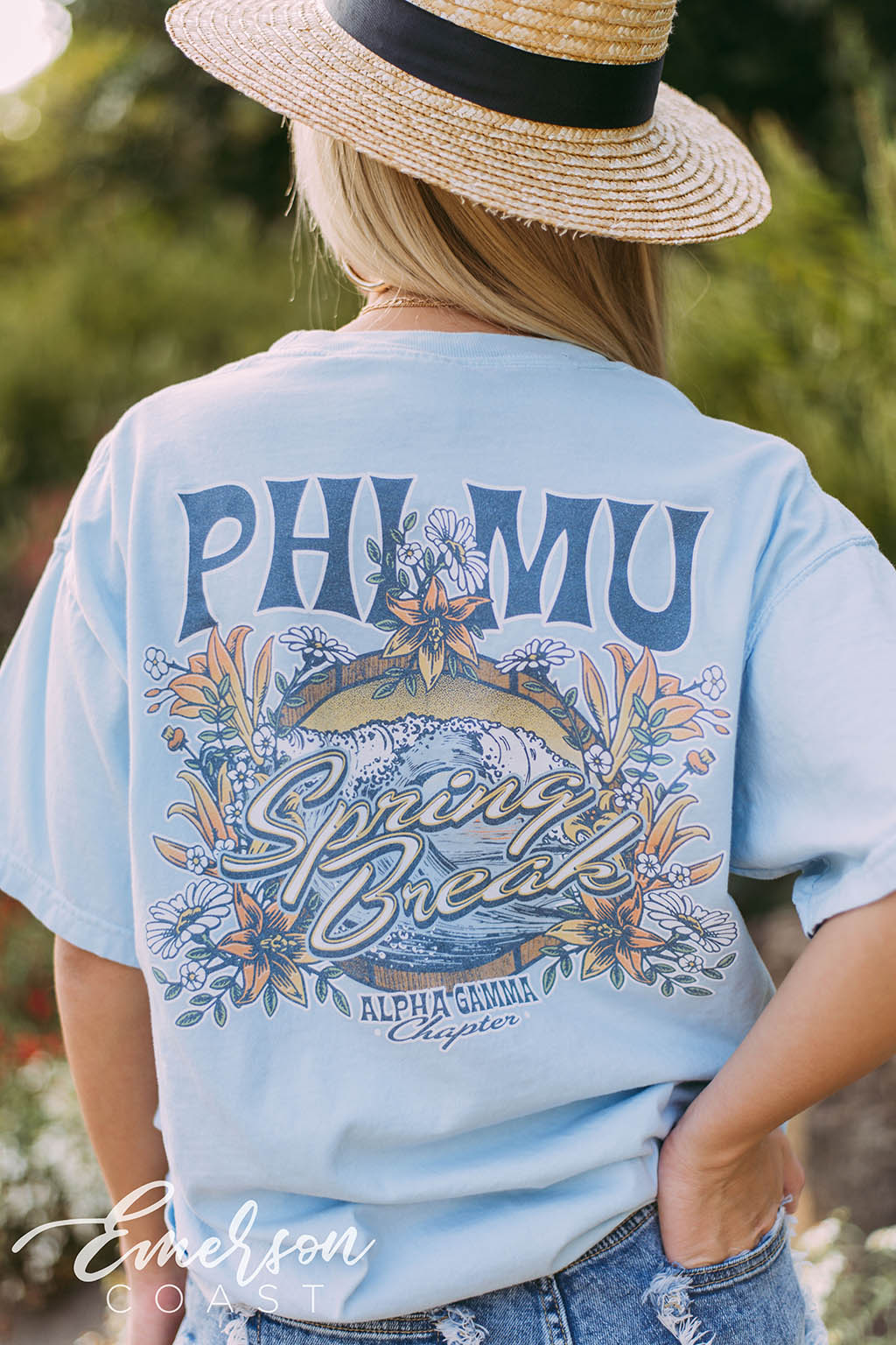 Phi Mu Floral Spring Break Tee