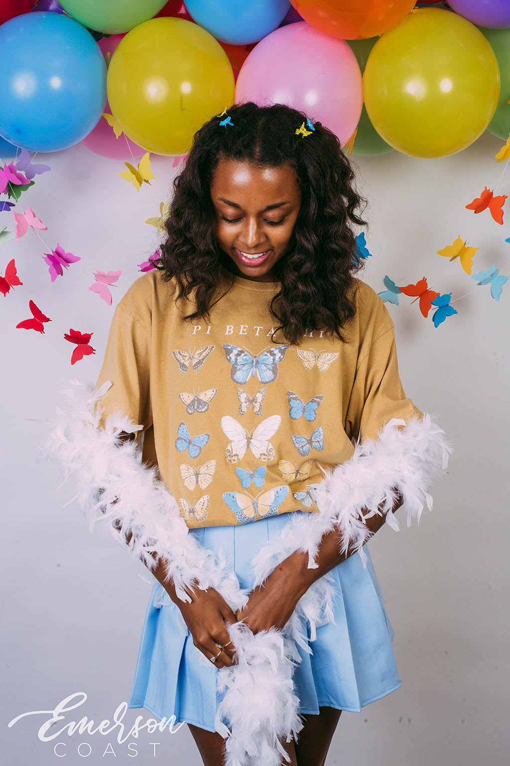 Pi Beta Phi Yellow Butterfly Tee