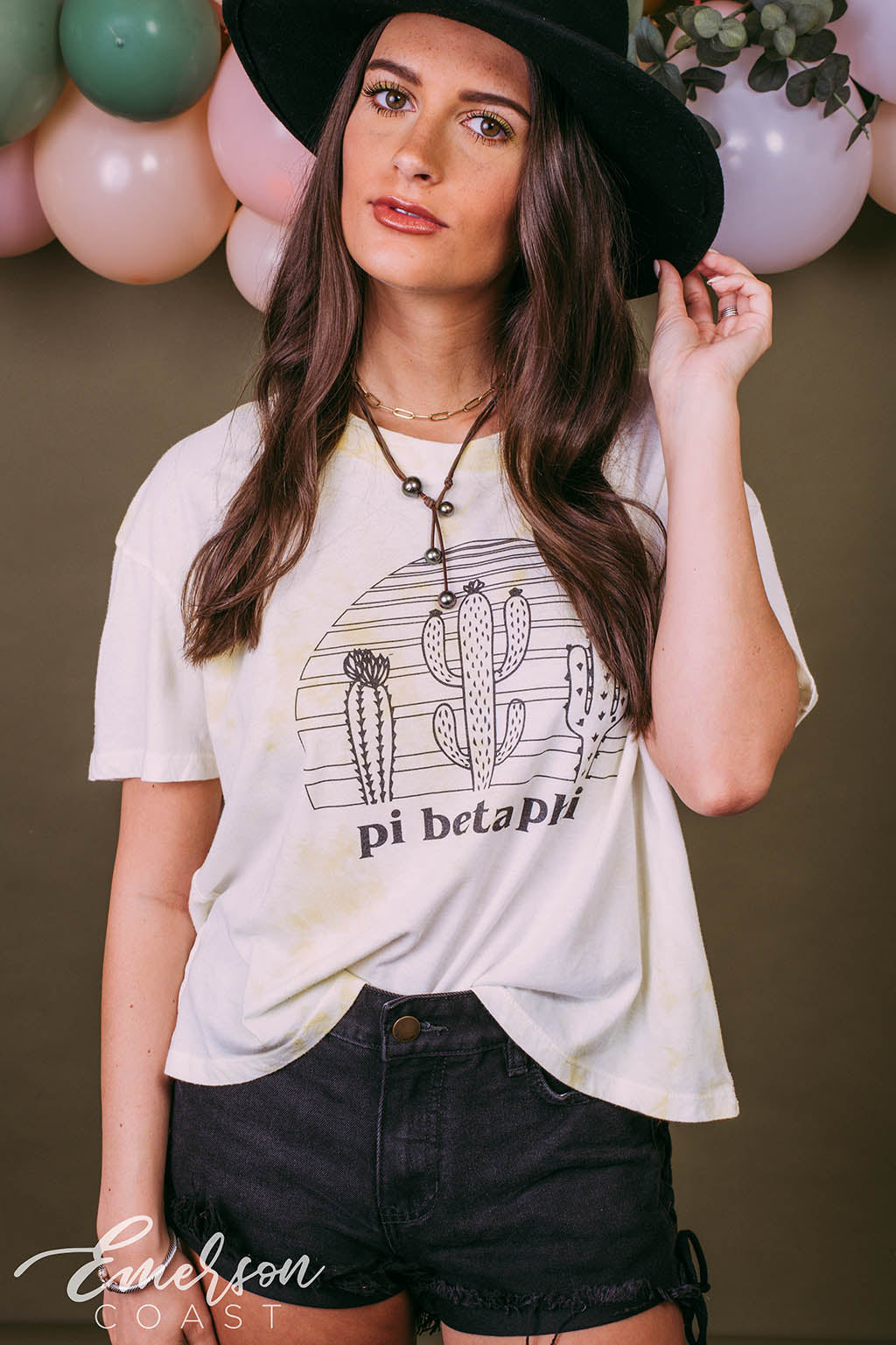 Pi Phi Yellow Tie Dye Crop Recruitment Tee