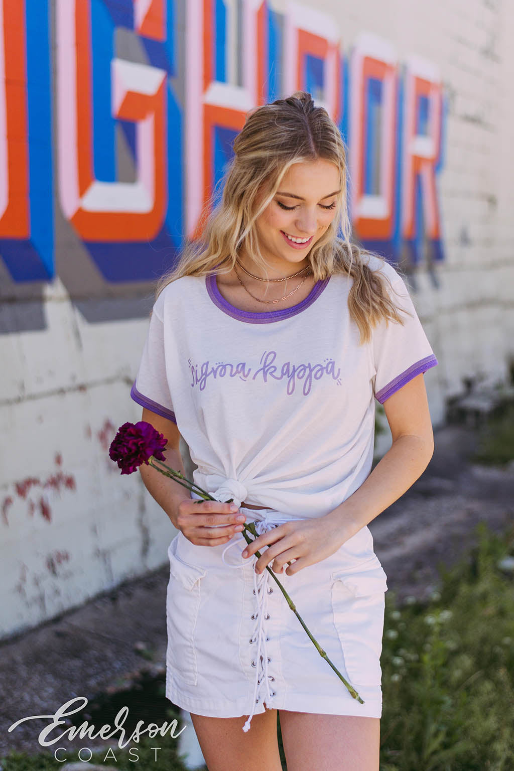 Sigma Kappa Script Ringer Tee