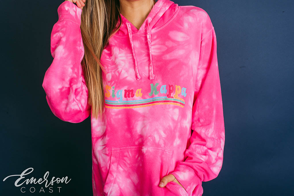 Sigma Kappa Multicolor Crystal Wash Hoodie