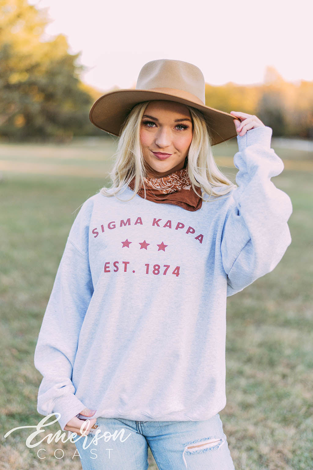 Sigma Kappa Simple Star Ash Gray Sweatshirt