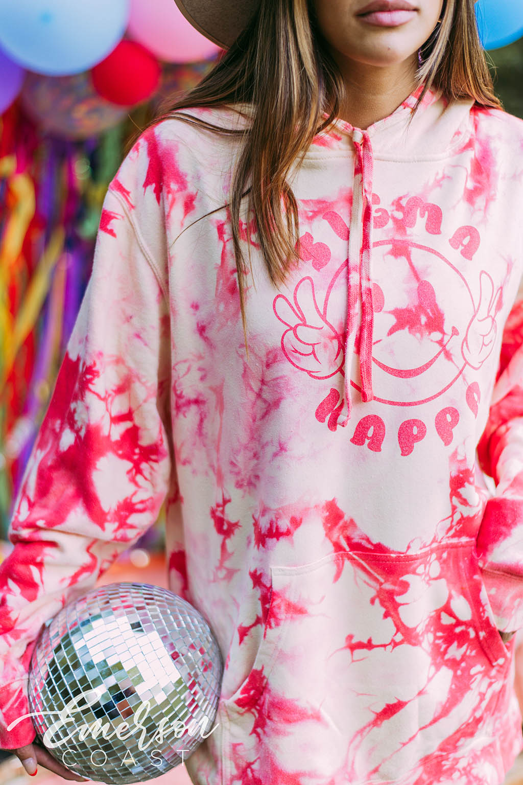Sigma Kappa Coral Tie Dye Hoodie