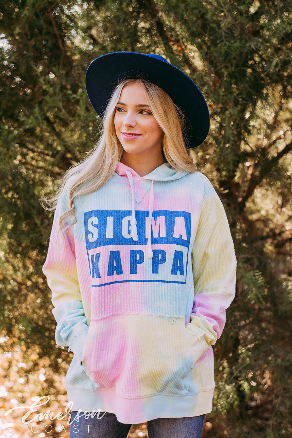 Sigma Kappa Tie Dye Corduroy Hoodie