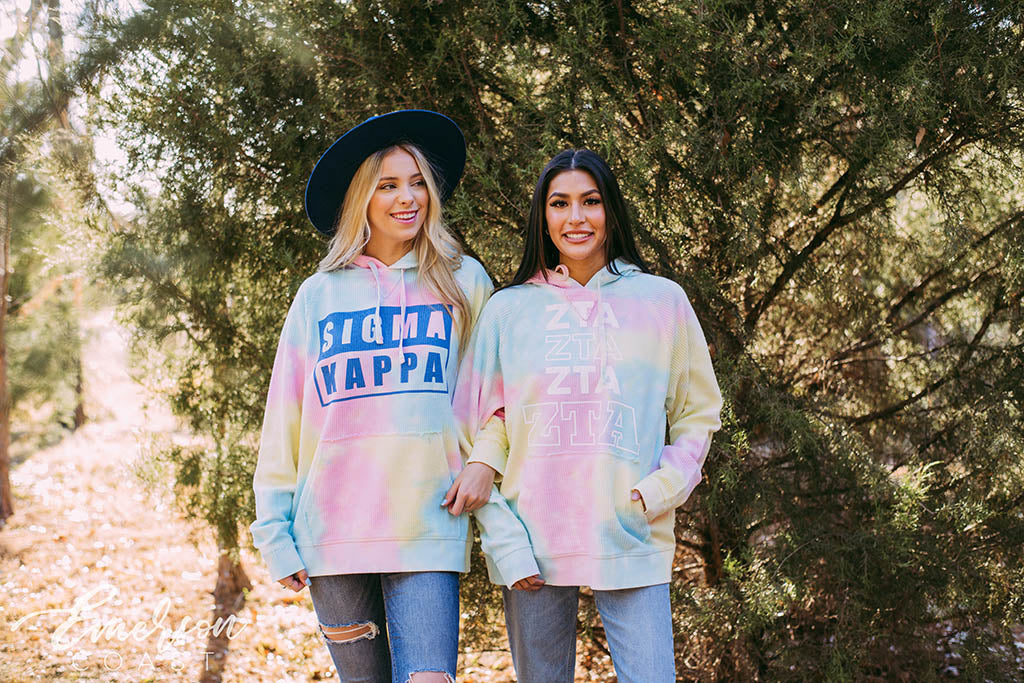 Sigma Kappa Tie Dye Corduroy Hoodie