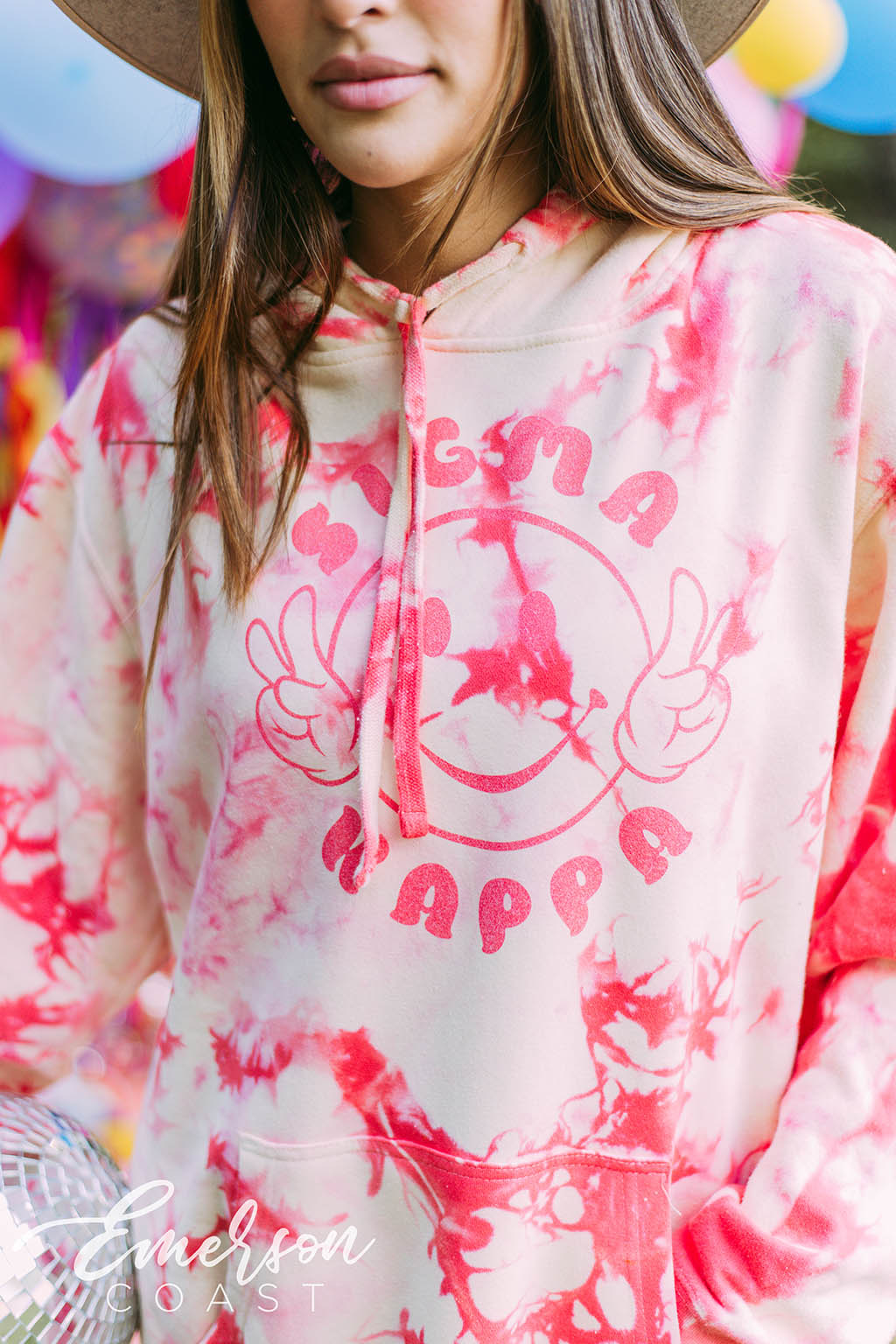 Sigma Kappa Coral Tie Dye Hoodie