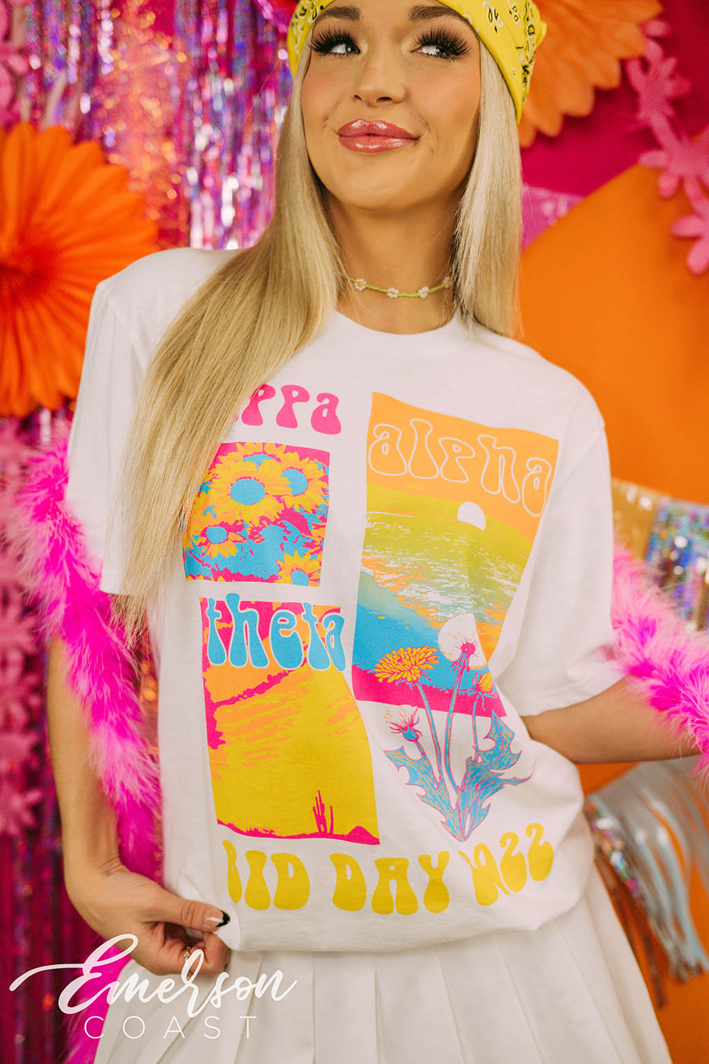 Kappa Alpha Theta Bid Day Golden Hour White Tee
