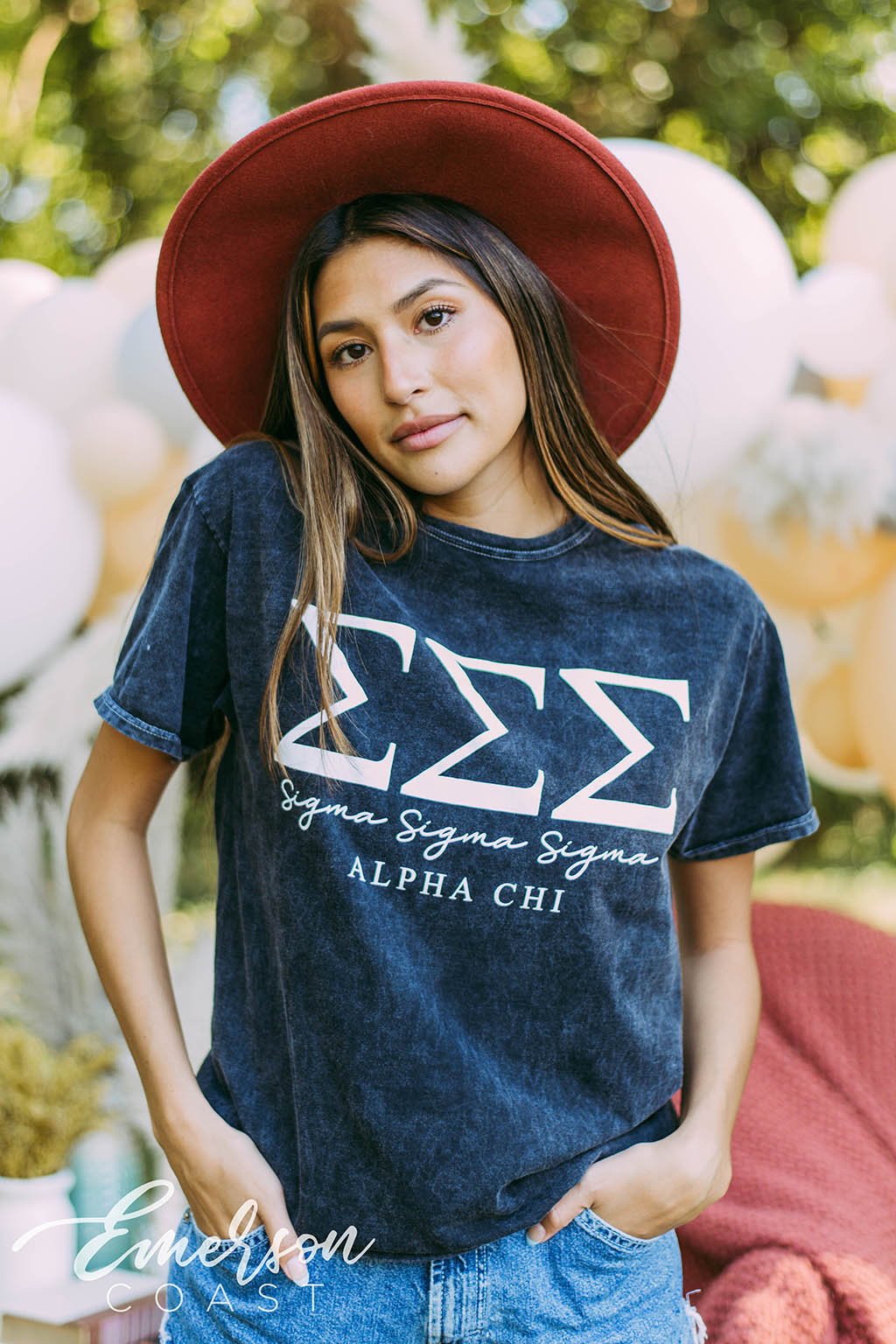 Sigma Sigma Sigma Black Mineral Wash Tee