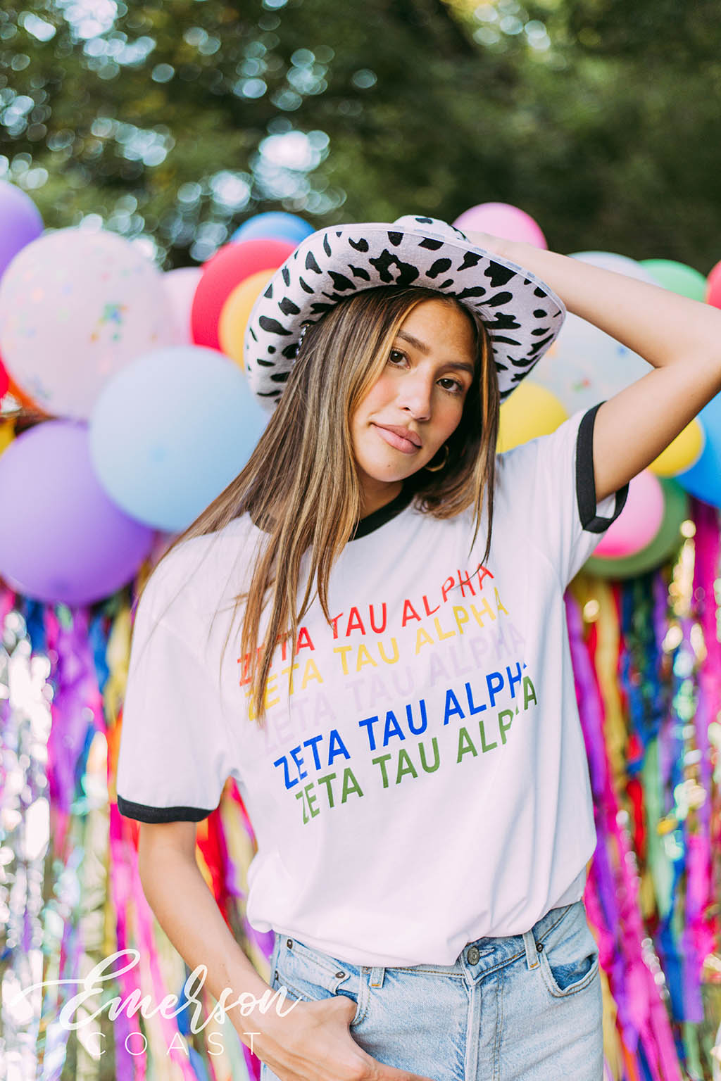 Zeta Tau Alpha Rainbow Ringer Tee