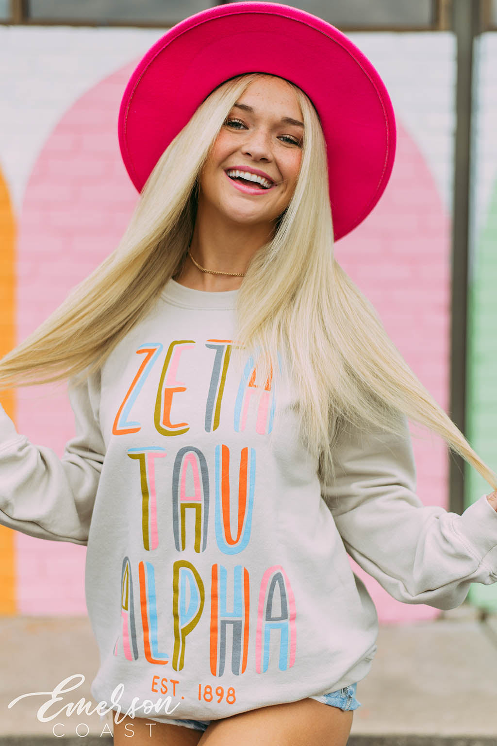 Zeta Tau Alpha Colorful PR Sweatshirt