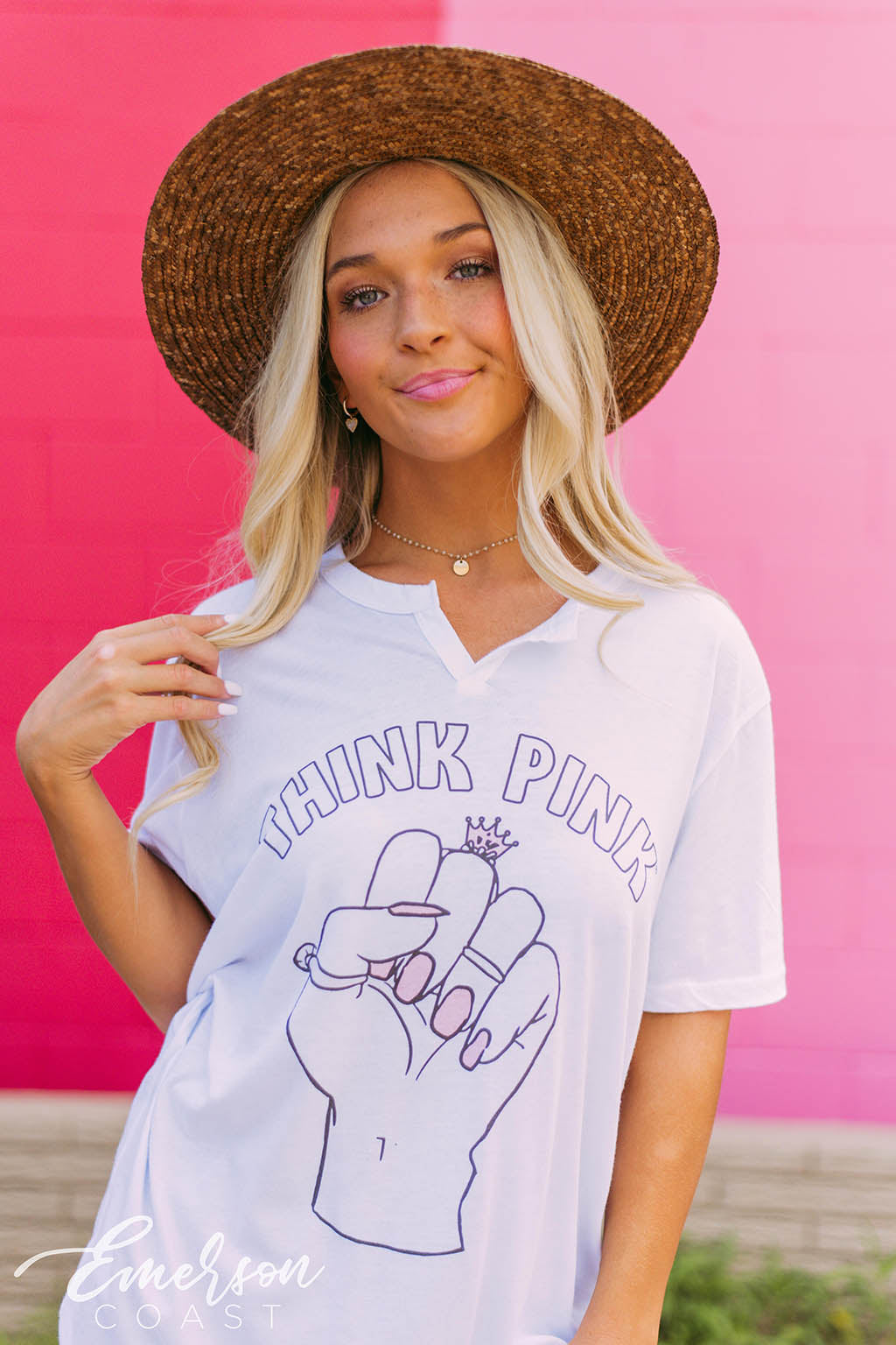 Zeta Think Pink Notch Tee