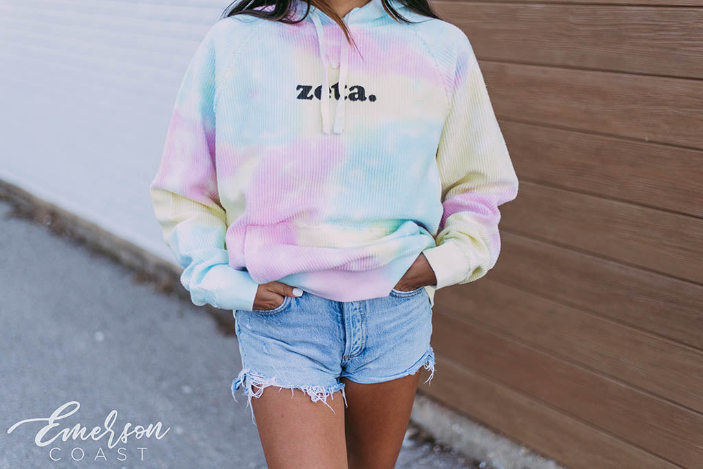 ZTA Spring Tie Dye Corded Hoodie