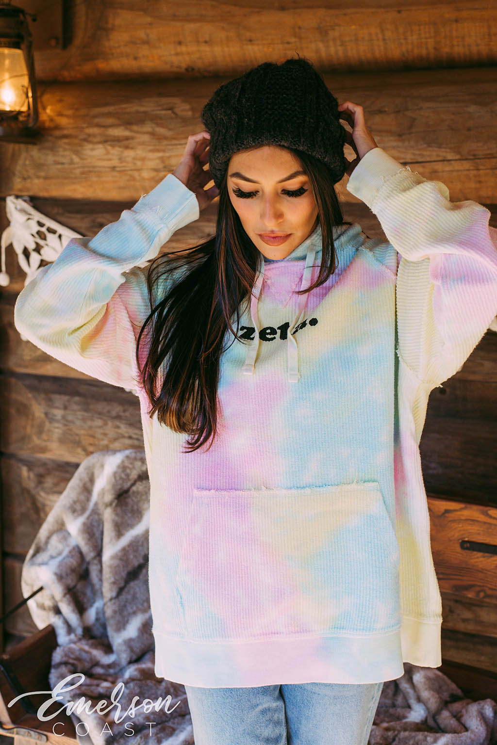Zeta Tie Dye Corduroy Hoodie