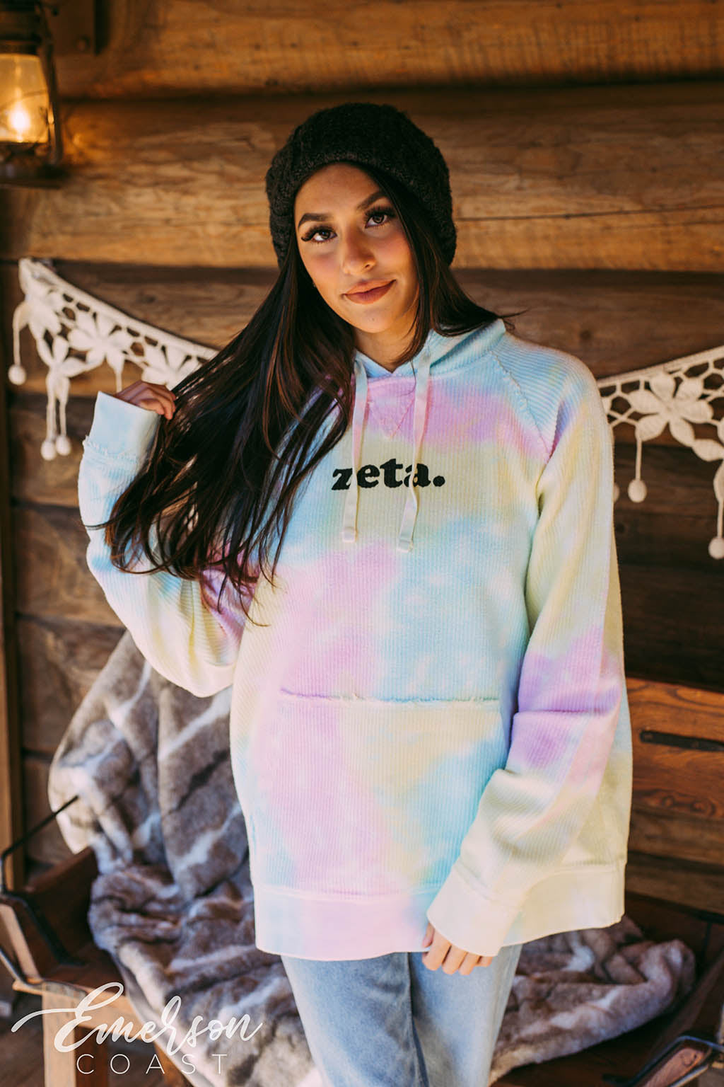 Zeta Tie Dye Corduroy Hoodie