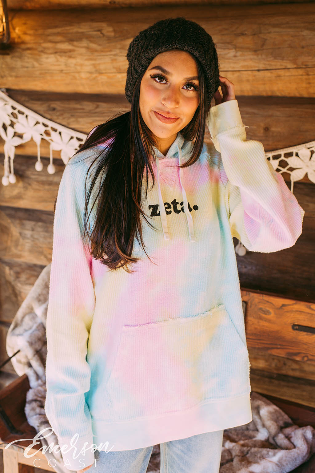 Zeta Tie Dye Corduroy Hoodie