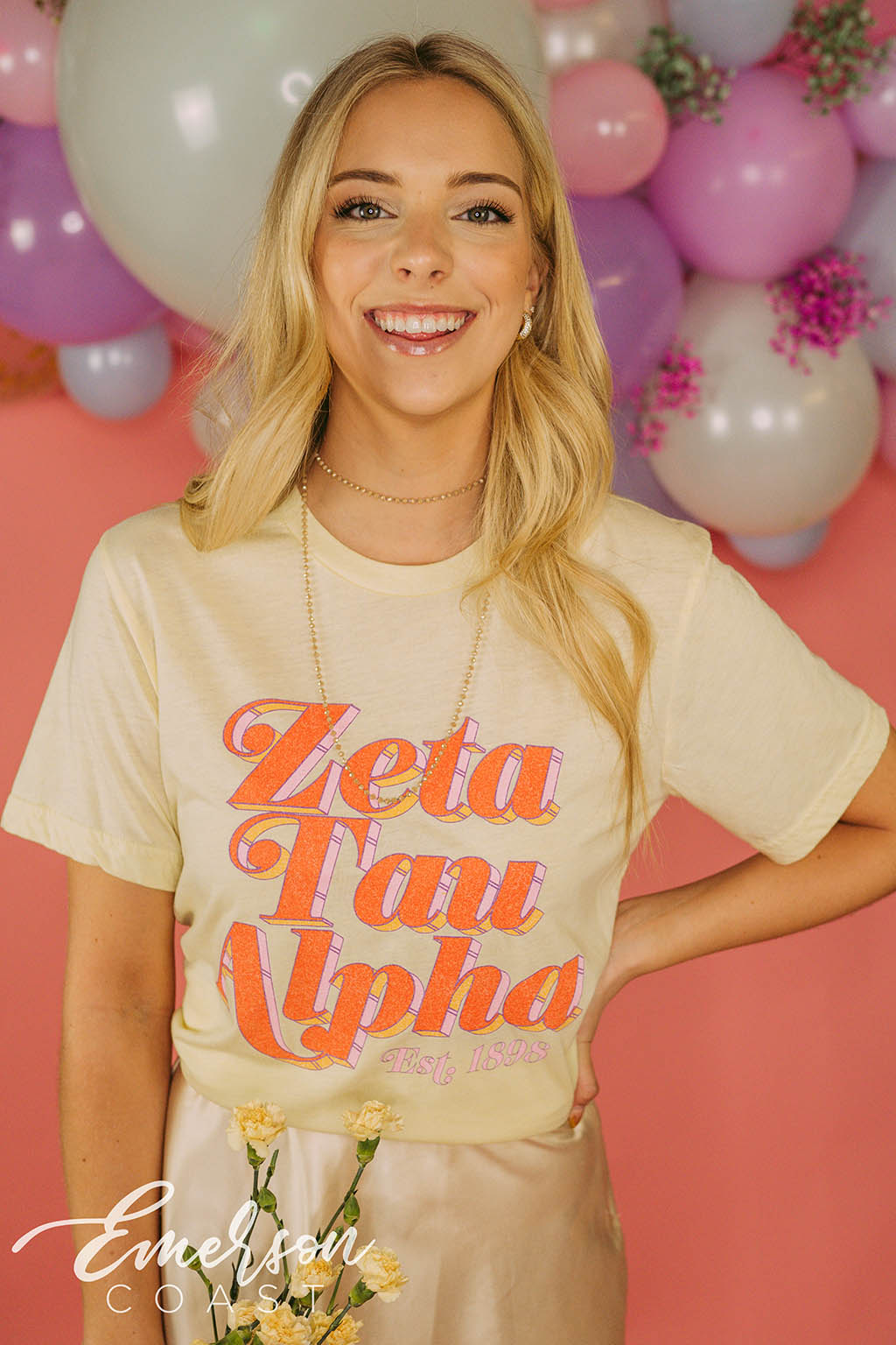 Zeta Tau Alpha Light Yellow Recruitment Tee