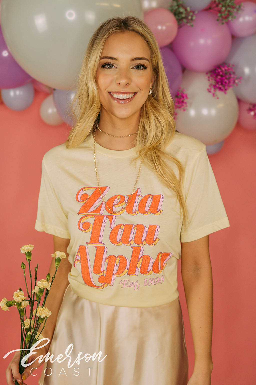 Zeta Tau Alpha Light Yellow Recruitment Tee