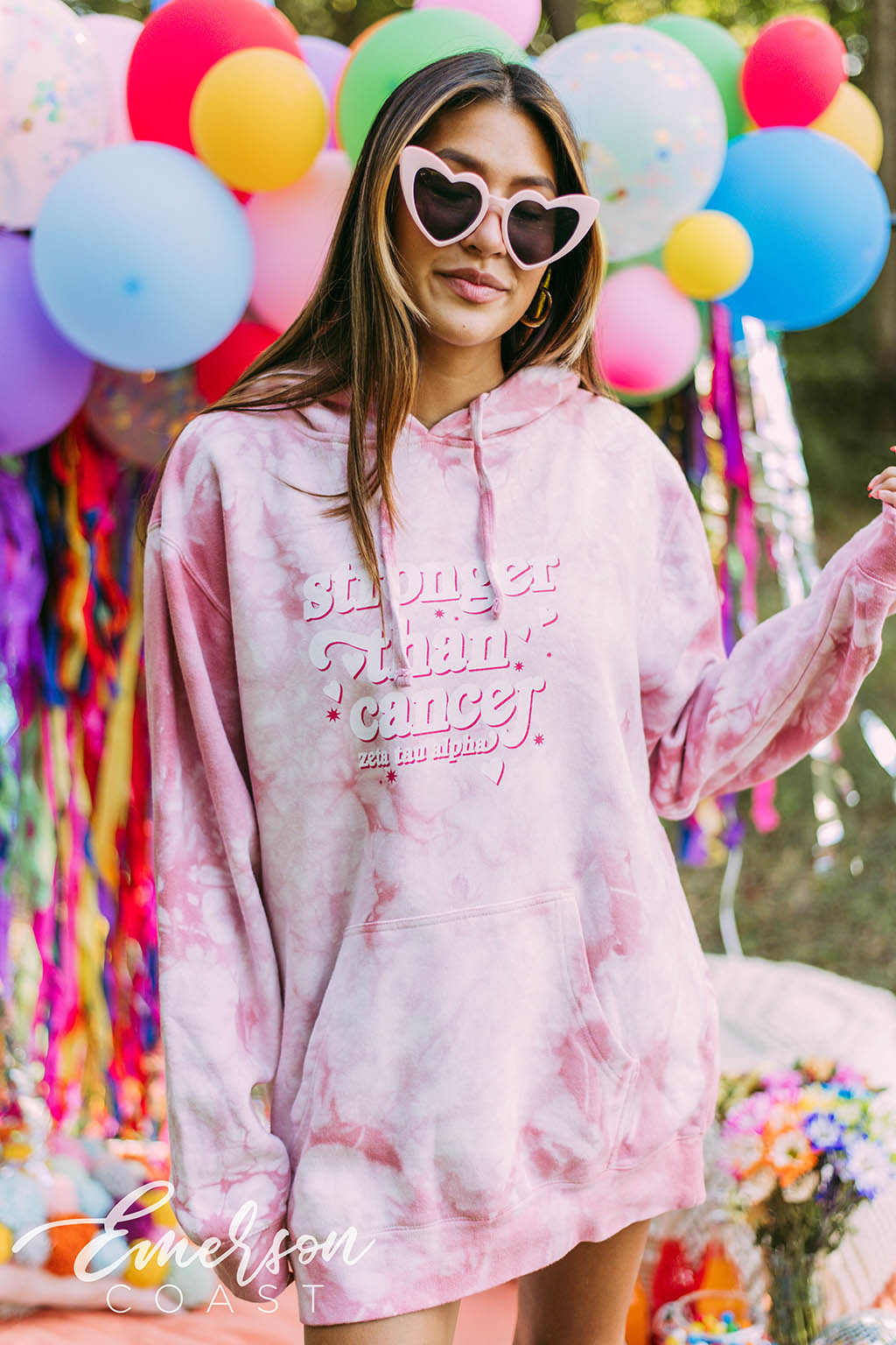 Zeta Stronger Than Cancer Pink Hoodie