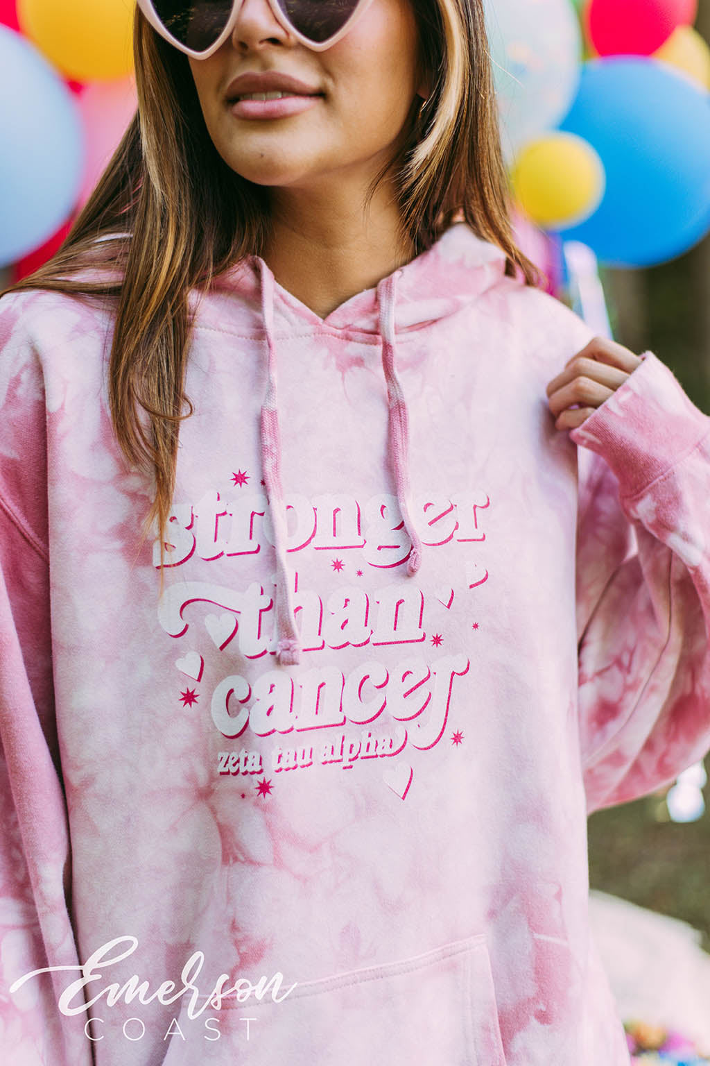 Zeta Stronger Than Cancer Pink Hoodie
