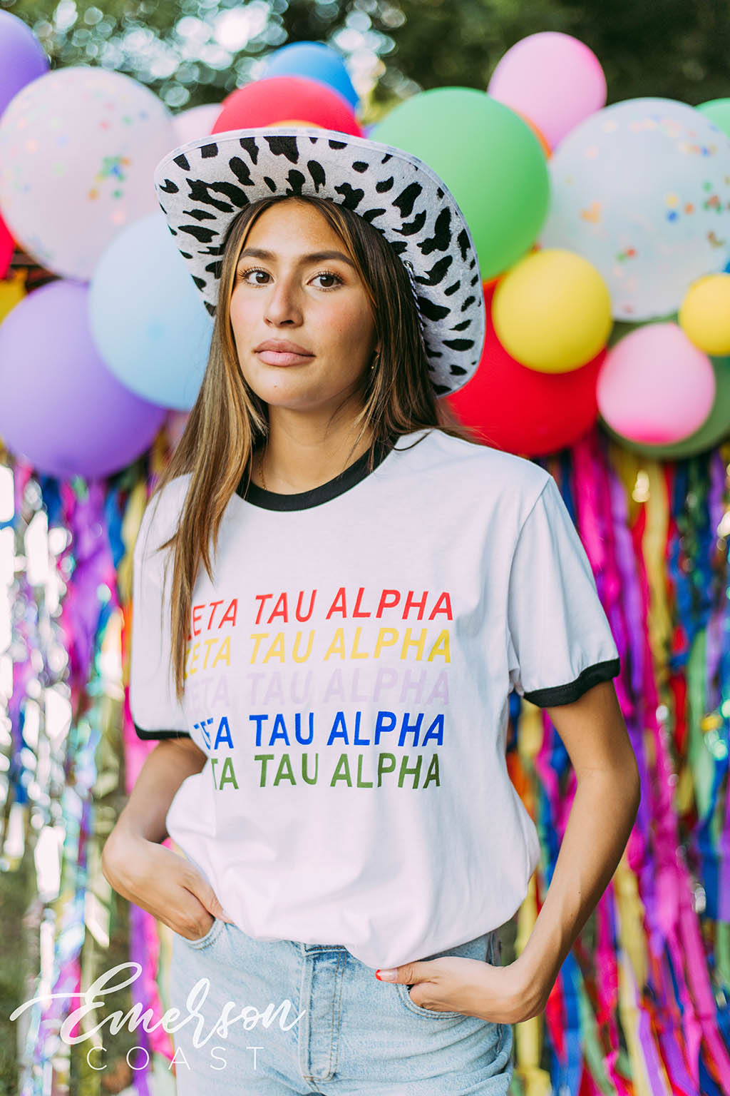 Zeta Tau Alpha Rainbow Ringer Tee