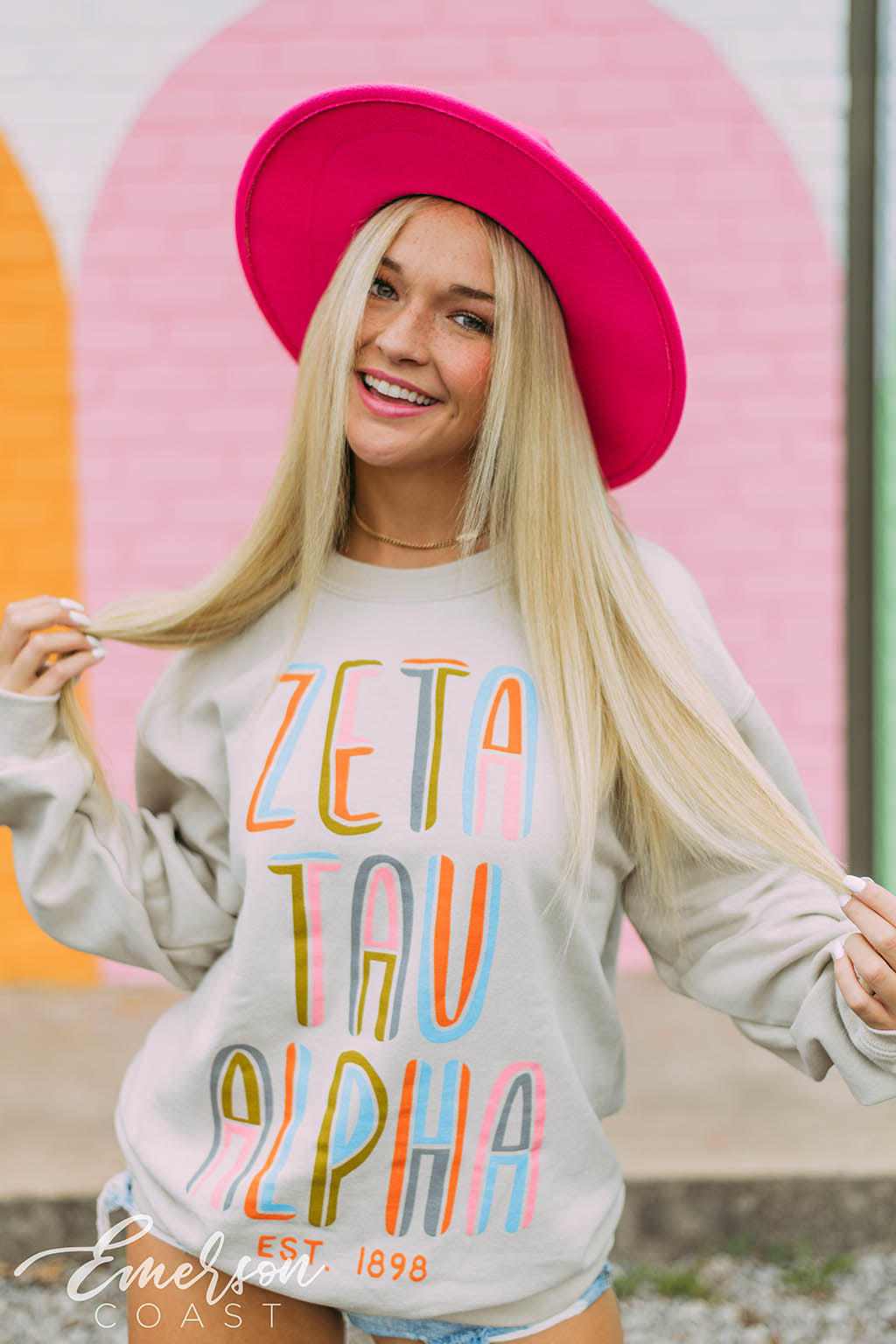 Zeta Tau Alpha Colorful PR Sweatshirt