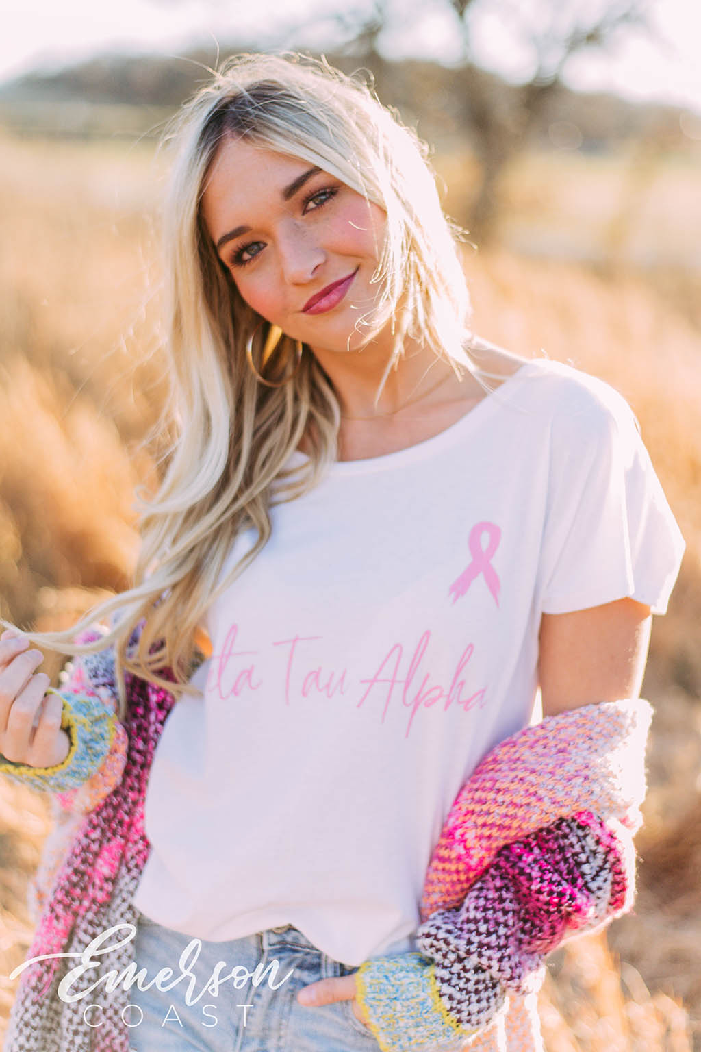 Zeta Tau Alpha Think Pink Ribbon Tee