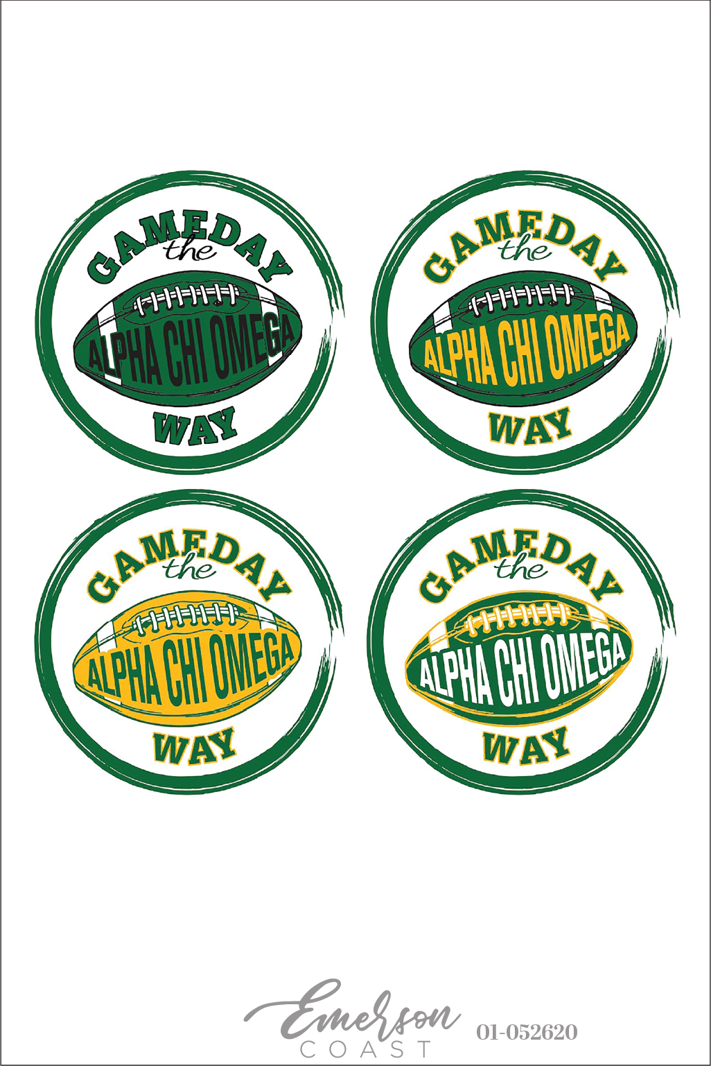 Alpha Chi Omega Baylor University Game Day Buttons
